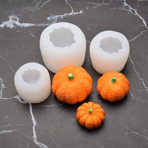3D Halloween Pumpkin Candle Mold Handmade DIY Wax Flower Soap Silicone Mould Mousse Chocolate Cake Gumpaste Ice Chocolate Supply