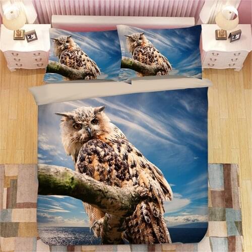3D Animal Lion Tiger Owl Print Bedding Set Duvet Covers Pillowcases NEW Comforter Bedding Sets Bedclothes Bed Linen 11