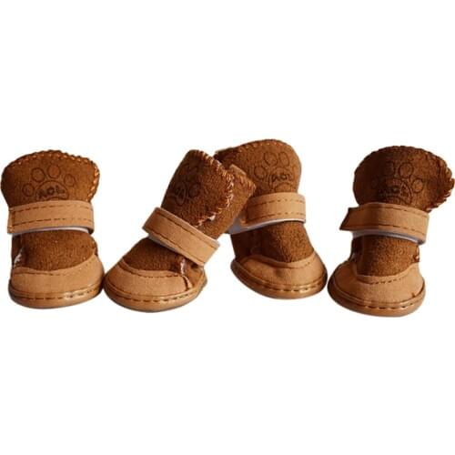1 Set 4pcs Pet Winter Warm Shoes Boots Puppy Cotton Blend Winter Snow Warm Walking Boots Cute Fancy Dress up Pet Dog S~L2