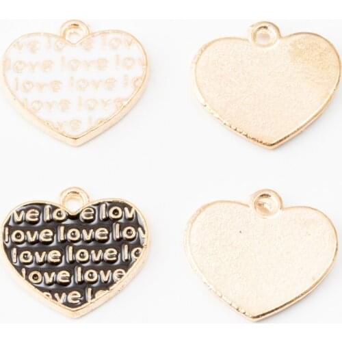 YEPENGFEI 40 PCS Love Charms Alloy jewelry Pendants for Jewelry Making DIY Handmade Craft Accessories js2157