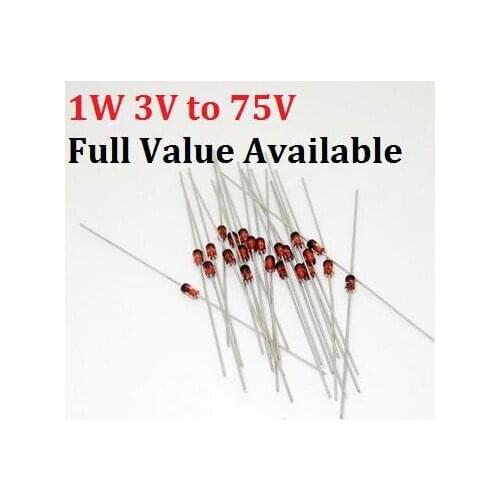 50PCS 1W Zener diode 1N IN4735A/6V2 IN4736A/6V8 IN4737A/7V5 IN4738A/8V2 IN4739A/9V1 IN4740A/10V IN4741A/11V IN4742A/12V 6V2 6.8v