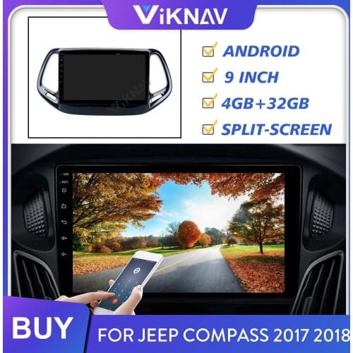 Car gps navigation multimedia video player for jeep compass 2017 2018 2019 2020 2021 android radio car audio stereo touch screen