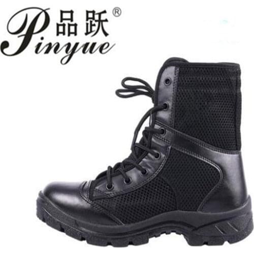 Summer training boots high-top canvas security shoes mesh military men special forces breathable black super light combat boots