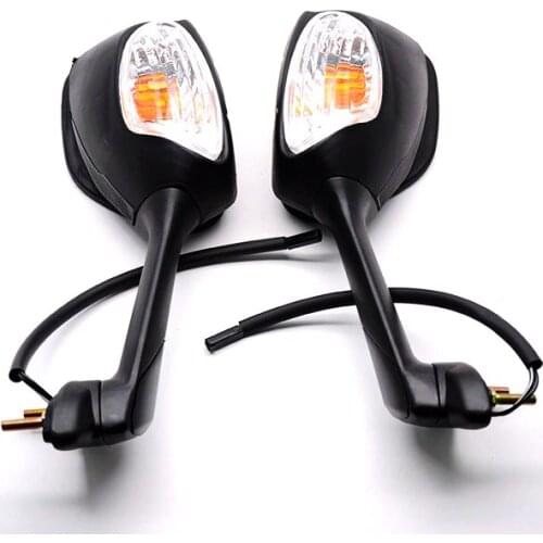 For Suzuki GSXR600 GSXR750 GSXR1000 Motorcycle ABS LED Turn Signal Integrated Side Rearview Mirrors