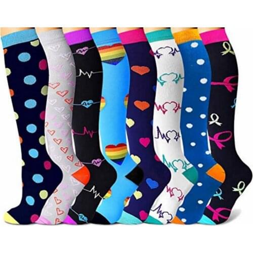 Men Women Compression Socks Fit For Sports Knee Prevent Varicose Veins SocksCompression Socks For Anti Fatigue Pain Relief