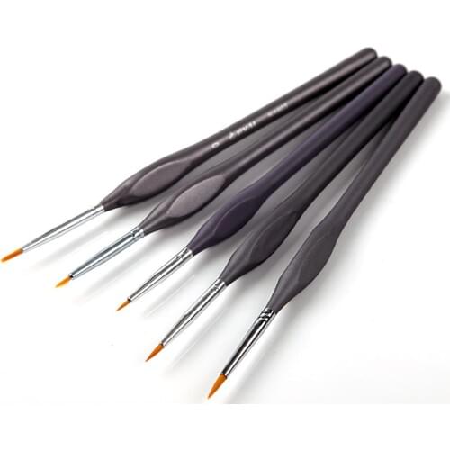 Eval 5pcs Art supplies nylon hair artist brushes miniature water color paint brush set for kids drawing arcylic oil painting