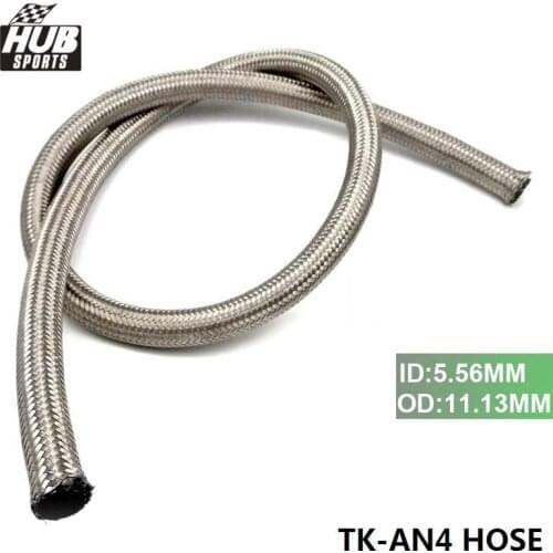 Stainless Steel Braided 1 meter 1000 PSI -4AN AN4 Oil /Fuel Gas Line/Hose TK-AN4 HOSE
