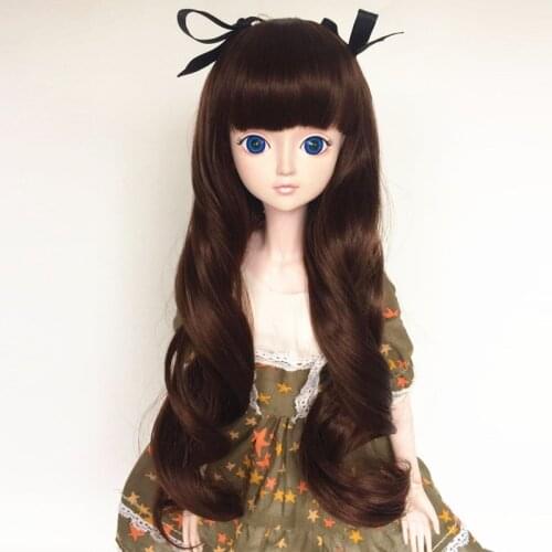 1/3 1/4 1/6 1/8 Bjd Wig High Temperature Bangs long curly hair Wavy Wire Bjd Wig SD For BJD Doll Wig Hair Multi-color options