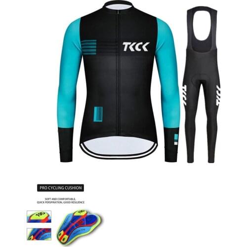 Pro sports team TKCK2021 cycling jersey set roupa de maillot ciclismo BMX MTB cycling bib Long-sleeved pants jersey kit clothing