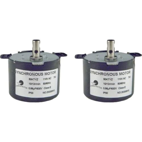 CHACNS Permanent Magnet Synchronous Gear Motor 50KTYZ 110V 10-12RPM Mini Gearbox Electric Motor