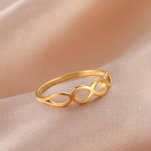Skyrim Geometric Rings for Women Gold Color Stainless Steel Minimalist Rings 2021 Fashion Jewelry Wedding Anniversary Gifts