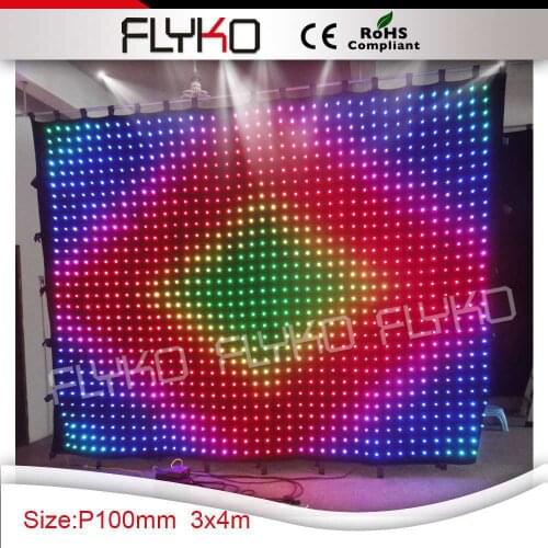 Free Shipping 3mx4m P100MM RGB 3IN1 LED Video Curtain