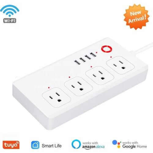 Home Automation Tuya Wifi USB Socket For Home US Power Strip With Remote Control 1.5m Power Extension Cable by Alexa Google Home