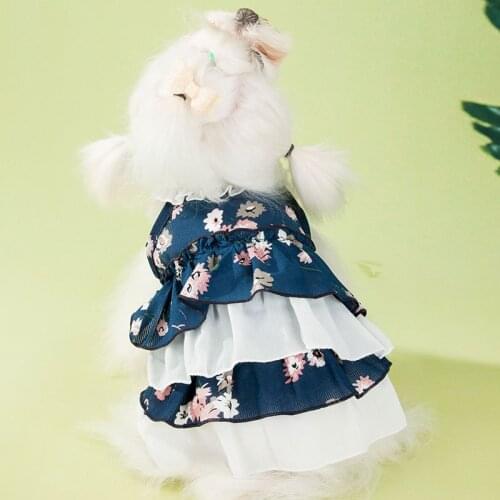 Spring Summer Dog Clothes Teddy Bichon Small Medium Dog Thin Section Breathable Chiffon Princess Dress Stacked Pet Skirt