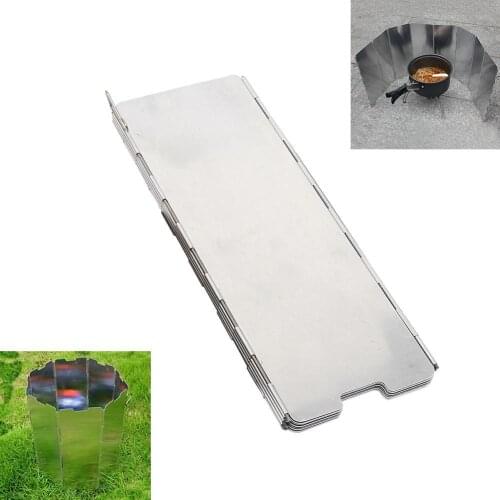 8 Plates Foldable Gas Stove Windshield Outdoor Camping Cooking Burner Windproof Screen Aluminium Alloy Outdoor Stove Wind Shield