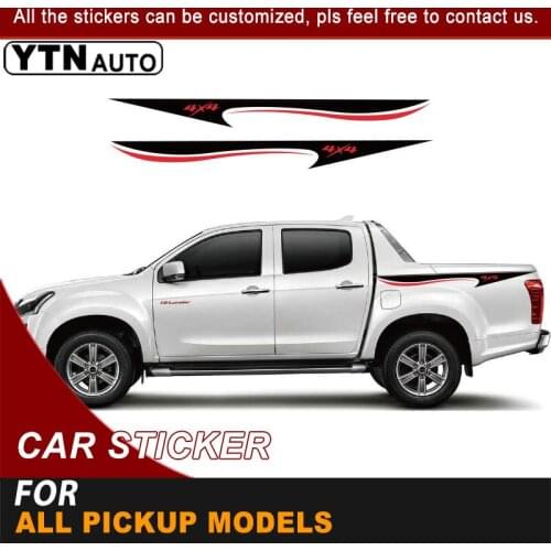 Rear Trunk Car Sticker 4x4 Color Change Stripe Graphic Vinyl Decal For Ford Ranger Isuzu Dmax Toyota Hilux Pickup Accessories