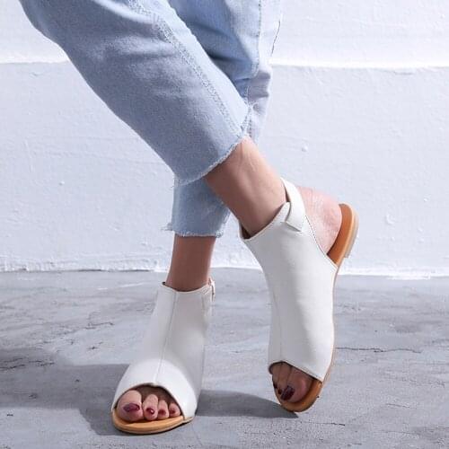 Shoes Women 2019 Summer Sandals Sapato Feminin Comfy PU Shopping Flat Sole Sandal For Women Shoes Peep Toe Sandalias Mujer NEW