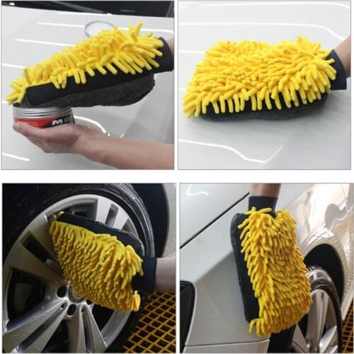 1PC Car Wash Gloves Fine Plush Waterproof Coral Velvet Gloves Car Wash Thick Wipe Cloth Multi-function Car Wash Tool