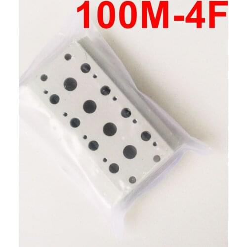 100M-4F Solenoid Valve Manifold With Screws & Rubber 4 Station Base Board 4V110/ 4A110