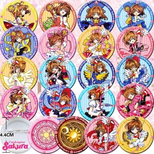 20pcs Cardcaptor Sakura Bedge Collect Backpack Bags Badge 44mm Button Brooch Pin Souvenir Cosplay Gift