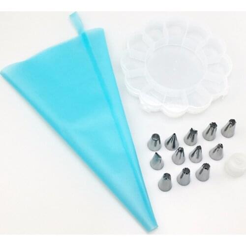 13 Nozzles Tips &Cotton Icing Bag Cake Decorating Piping Sugarcraft Pastry Set Bakeware Cupcake Tools