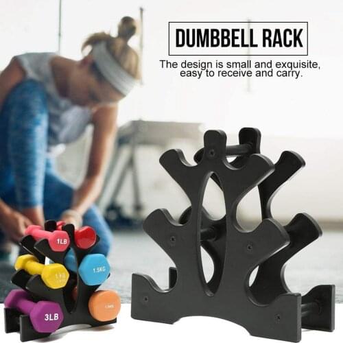 3-Tier Dumbbell Rack Home Solid Hand Weights Holder Tree Stand Bracket