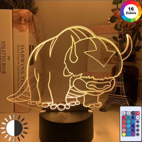 3D Acrylic Lamp Avatar The Last Airbender Nightlight for Kids Child ROOM Decor The Legend of Aang Appa Figure Table Night Light