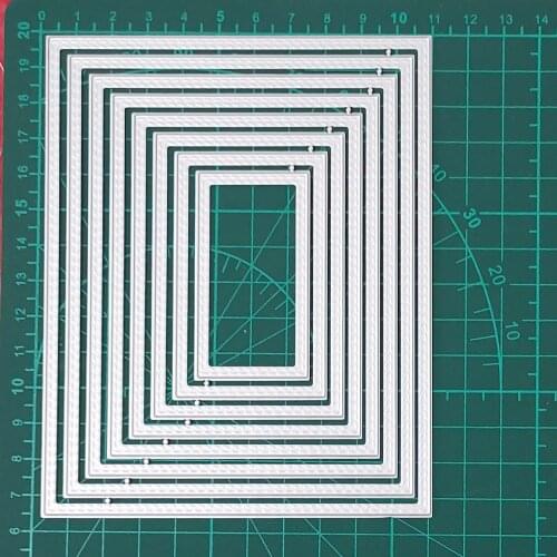 8 Pcs Rectangle Card Frame Metal Cutting Dies Scrapbooking Craft Dies Cut Christmas DIY Album Card Make Stencil Die Cut New 2020