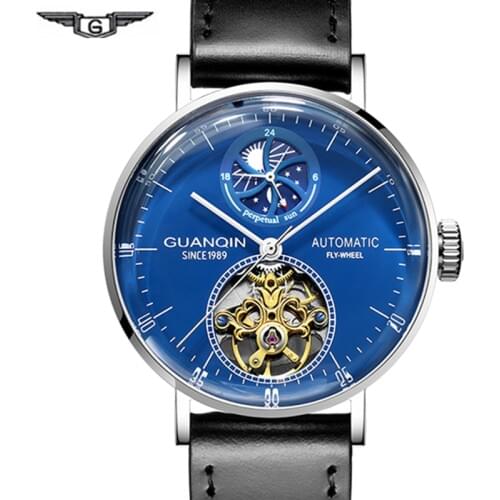 GUANQIN Mens Watch Top brand Automatic clock men Skeleton Watch Men Tourbillon Mechanical Wristwatch Watch Man Relogio Masculino