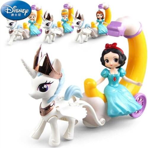 Disney moon horse drawn car Snow frozen Princess Anna Aisha Sophia snow white doll Electric Universal Music Toy Girl Christmas