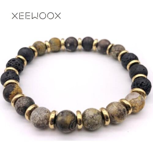 Energy Essential Oil Diffuser Yoga Lava Bracelet For Couple Woman Man Girl Gift Natural Stone Boho Bohemia Anniversaries XEEWOOX