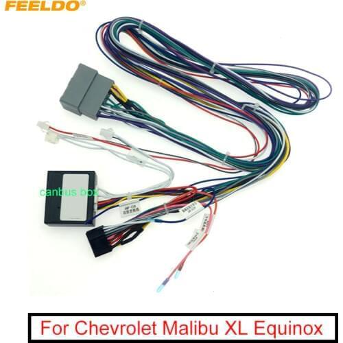 FEELDO Car 16pin Audio Wiring Harness With Canbus Box For Chevrolet Malibu XL Equinox Stereo Installation Wire Adapter