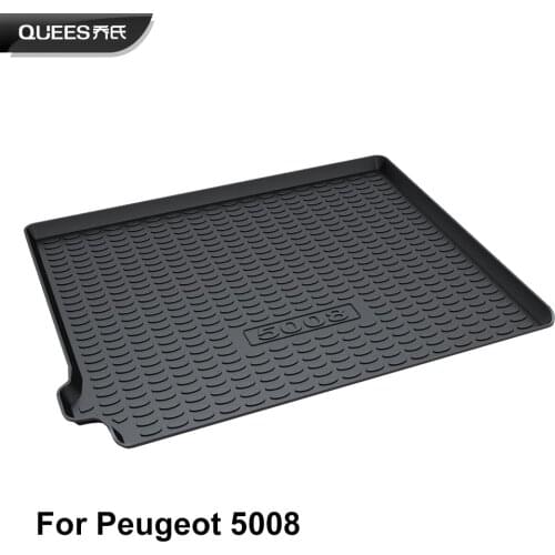QUEES Custom Fit Cargo Liner Boot Tray Trunk Floor Mat for Peugeot 5008 2nd Generation 2017 2018 2019