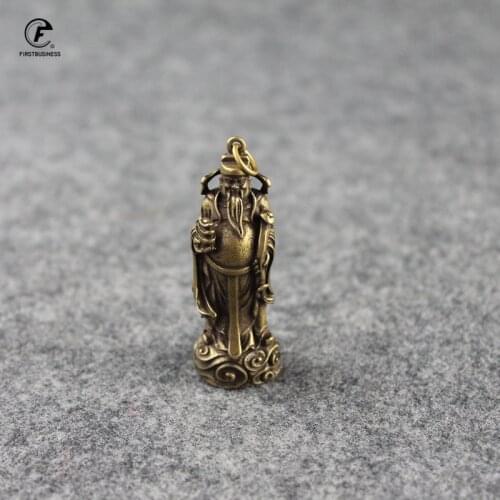 Copper Small money god Statue Ornaments Home Decoration Accesories Chinese God of Wealth Feng Shui Figurines Key Chains Pendants