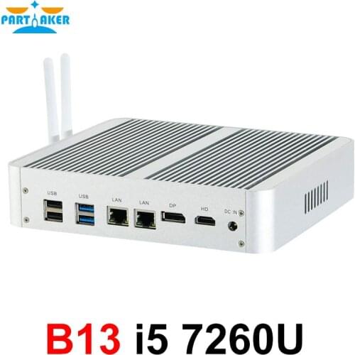 Partaker Nuc Kaby Lake Fanless Mini PC Core i5 7260U Win10 Pro 4K HTPC Micro Computer Nettop HDMI VGA