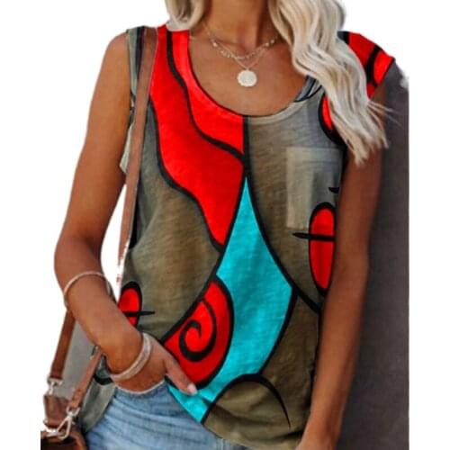 2021 European and American spring and summer new womens color printing pattern fashion jacket vest women