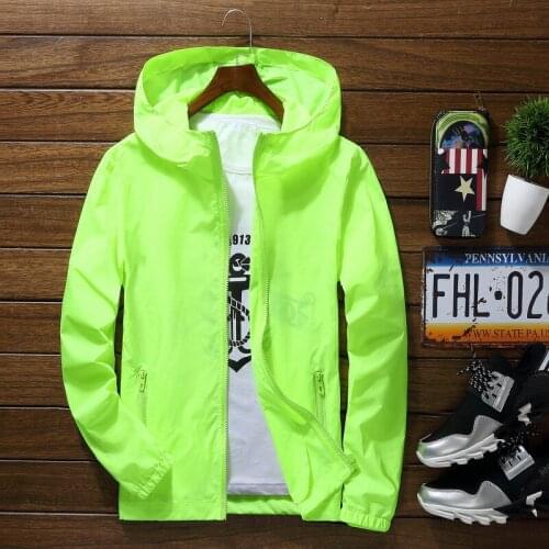 Plus Size New Spring Summer Bomber Jacket Men Women Casual Solid Windbreaker Zipper Thin Hooded Coat Outwear Male Jacket