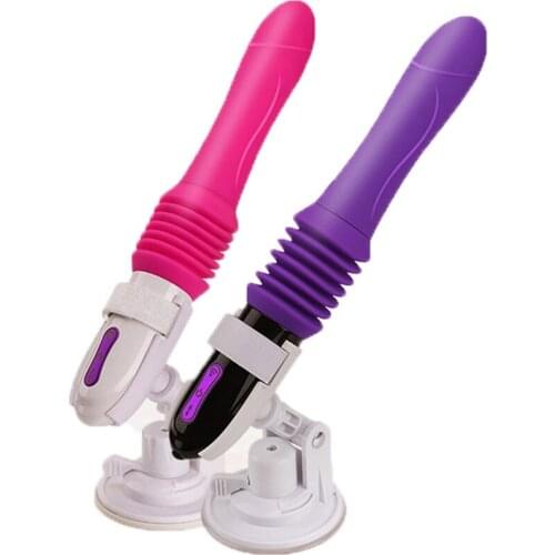 New Automatic Telesxopic Sex Machine Female Dildo Vibrator Adult Sex Toys For Women Han-Free Automatic Penis With Sucttion Cup