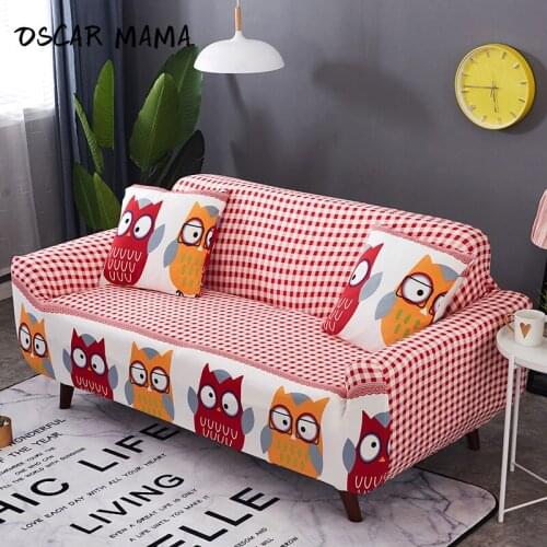 Cute Red White Picnic Stripe PlaidSofa Chaise Cover Lounge Living room Armchair 1 2 3 4 Seater Couch Corner Elastic L Shape Cas
