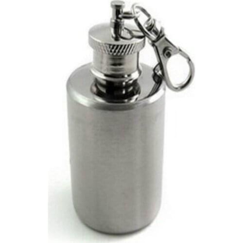 1/2oz Stainless Steel Portable Flagon Mini Cylindrical Hip Flask Whisky Wines Container With Keychain Funnel