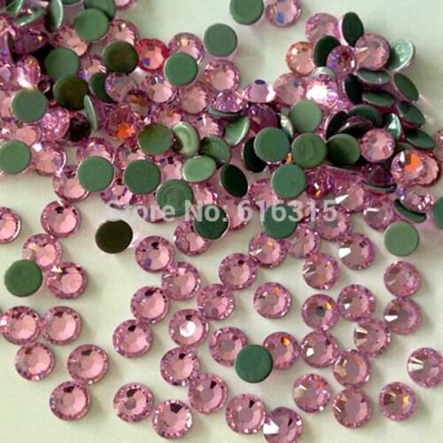 Superior shiny of high quality hot-fix crystal strass ss6 lt rose color ;hot fix stones 2mm with 1440 pcs for T-SHIRT heating