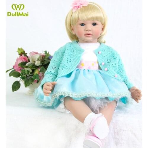 24"/60 cm Handmade Dolls Silicone Reborn Babies Alive Doll Toys for Children Adorable Doll menina Chirstmas Girl bebes reborn