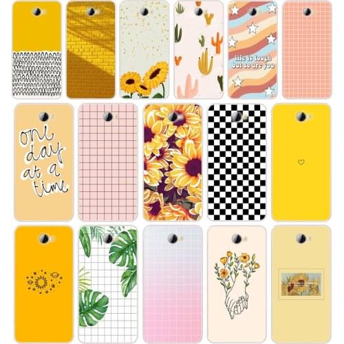 79 Yellow Gird Silicone TPU Cover Phone Case On Case For Huawei Y3 II Y5 II Nova 5T GR3 P40 Lite E Case Soft