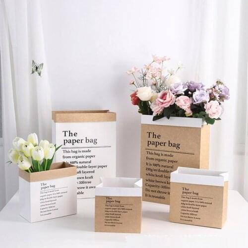 1pc dried flower packaging bag ins wind hug bag holiday gift box bouquet bag kraft paper bag candy box