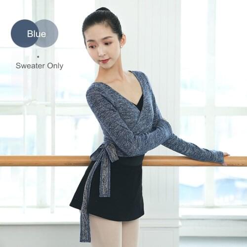 Dance Knitwear Warm Up lace up top Ballet Dancewear For Women Ladies Sweater Ballerina Wrap Cardigan Knitted Dancewear Clothing