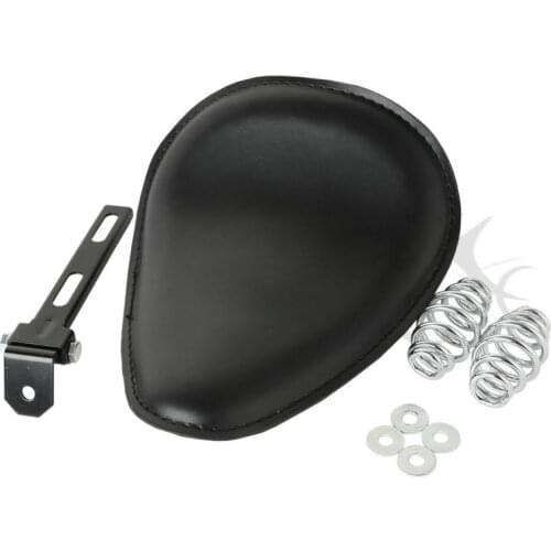 TCMT Motorcycle Black Solo Seat W/ Spring Mounting Bracket Kit For Harley Chopper Bobber Custom