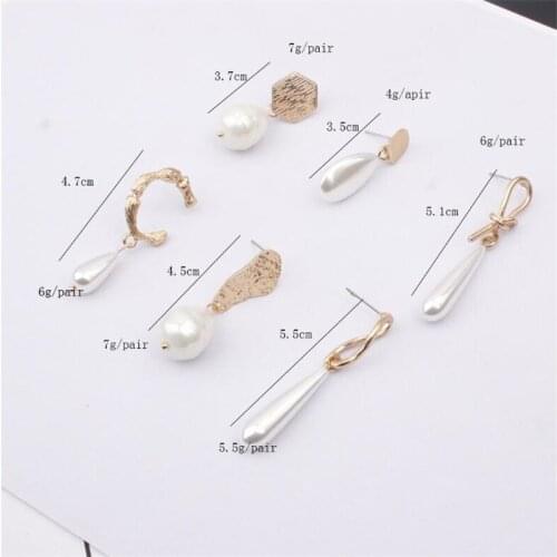 Temperament simulated pearls earrings for women jewelry alloy nickel free fj021