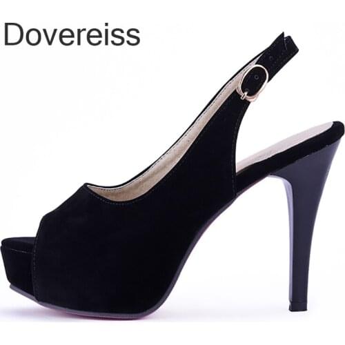 Dovereiss Fashion Summer Womens Shoes Flatforms Elegant Platform Peep Toe Blue Stilettos Heels Waterproof Sanda 42 43les Sexy
