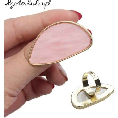1pcs Eyelashes Extension Ring Natural Shell Gold-plated Ring Glue Holder Ring Single False Eyelash Glue Frame Eyelash Extension