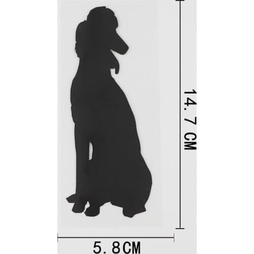 5.8CMX14.7CM Sitting Poodle Dogs Pets Decal Vinyl Car Sticker Black/Silver 8A-0547